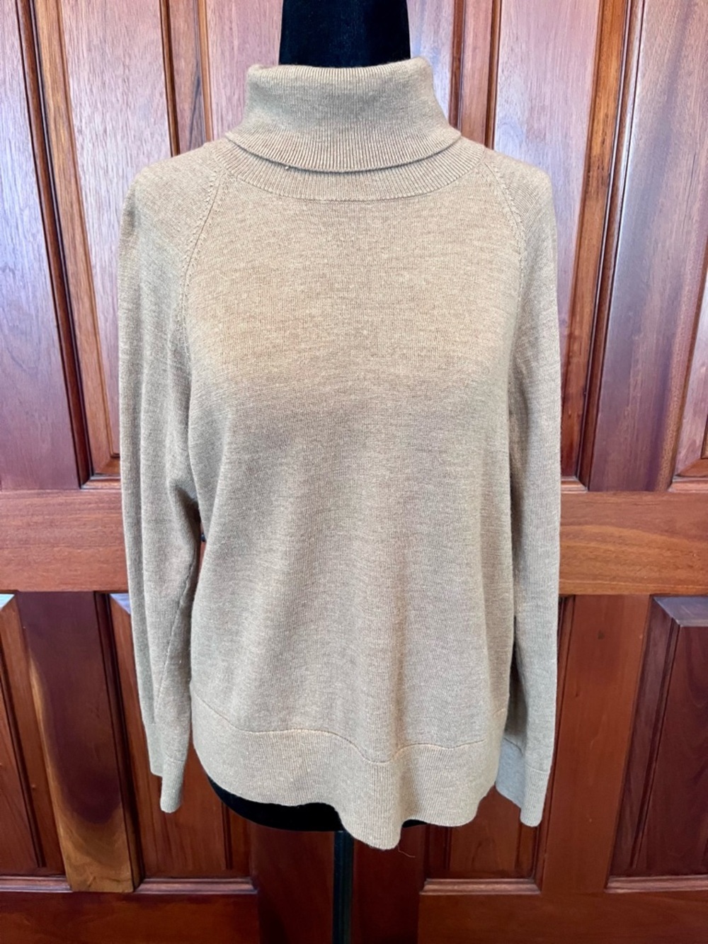 Pendleton 100% Merino Wool Turtleneck Sweater Tan Brown Sz M Women’s Minimalist